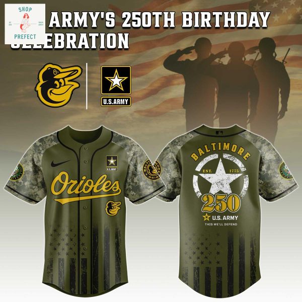 Baltimore Orioles MLB US Army’s 250th Anniversary Baseball Jersey