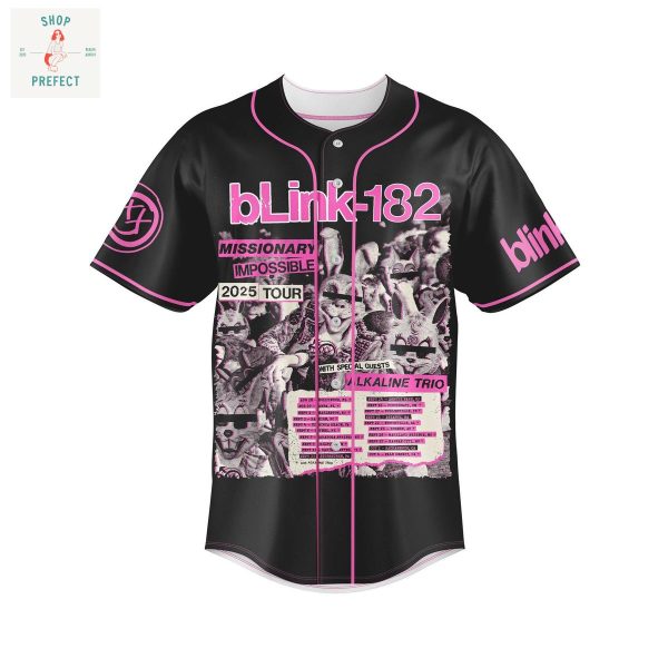 Blink 182 Missionary Impossible 2025 Tour Baseball Jersey