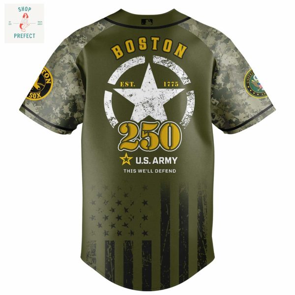 Boston Red Sox MLB US Army’s 250th Anniversary Baseball Jersey