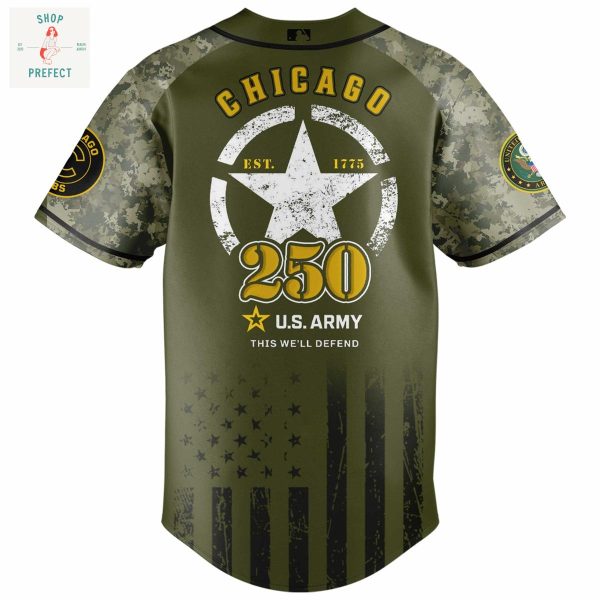 Chicago Cubs MLB US Army’s 250th Anniversary Baseball Jersey