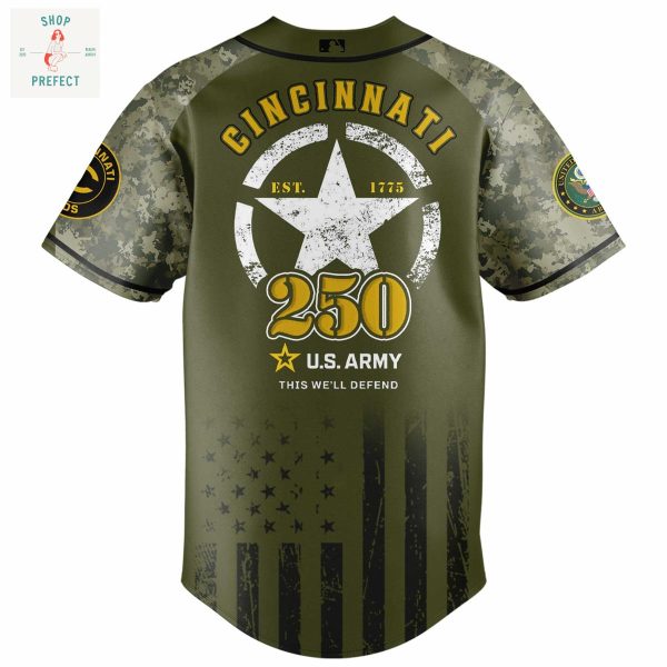 Cincinnati Reds MLB US Army’s 250th Anniversary Baseball Jersey