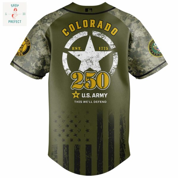 Colorado Rockies MLB US Army’s 250th Anniversary Baseball Jersey