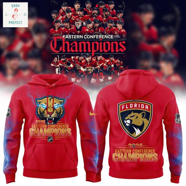 Florida Panthers Eastern Conference Champions 2025 Red Hoodie T Shirt