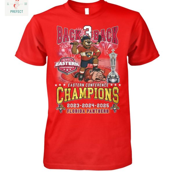 Florida Panthers NHL Back 3 Back Eastern Conference Champions T Shirt