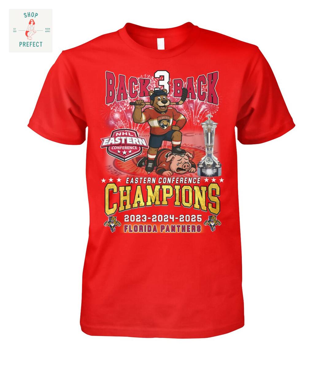 Florida Panthers NHL Back 3 Back Eastern Conference Champions T Shirt Florida Panthers NHL Back 3 Back Eastern Conference Champions T Shirt