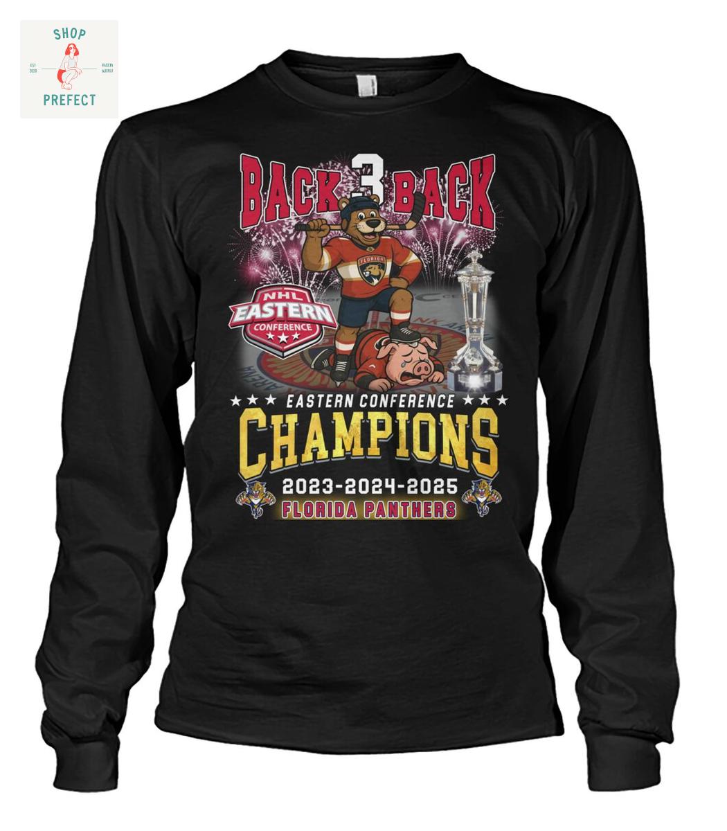 Florida Panthers NHL Back 3 Back Eastern Conference Champions T Shirt Florida Panthers NHL Back 3 Back Eastern Conference Champions T Shirt