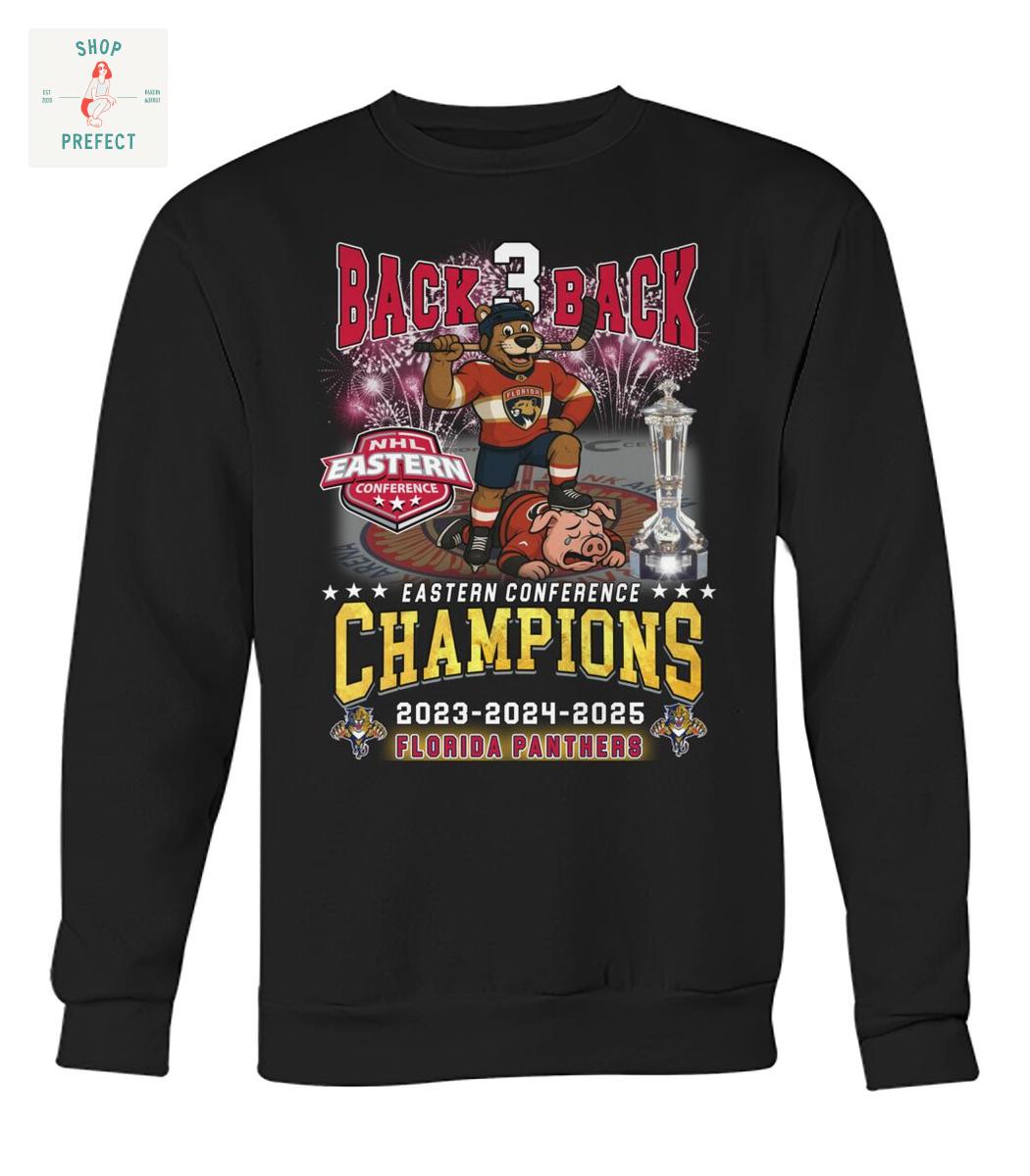 Florida Panthers NHL Back 3 Back Eastern Conference Champions T Shirt Florida Panthers NHL Back 3 Back Eastern Conference Champions T Shirt