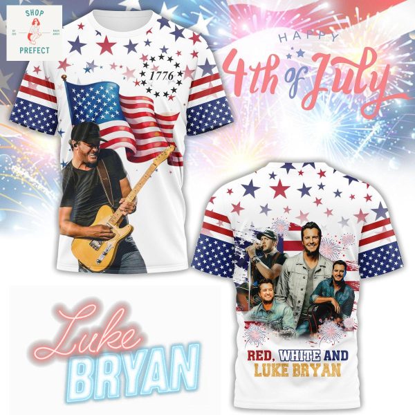 Happy 4th Of July Red White And Luke Bryan Hoodie T Shirt