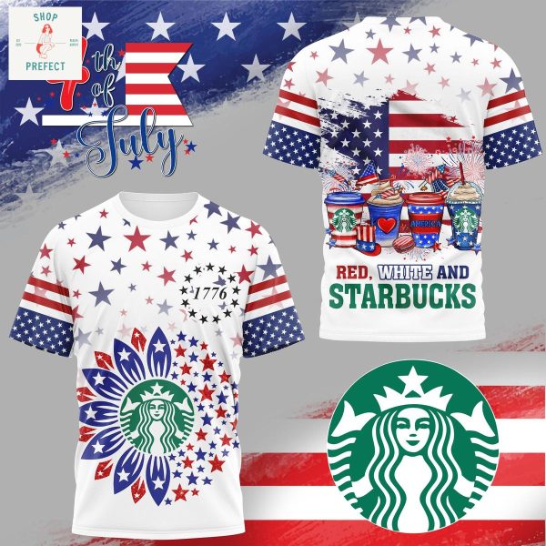 Happy 4th Of July Red White And Starbucks Hoodie T Shirt