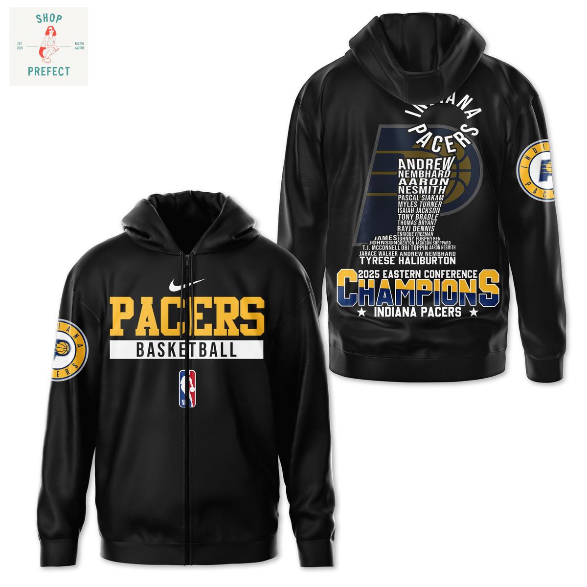 Indiana Pacers NBA Eastern Conference Champions 2025 Black Hoodie T Shirt Indiana Pacers NBA Eastern Conference Champions 2025 Black Hoodie T Shirt