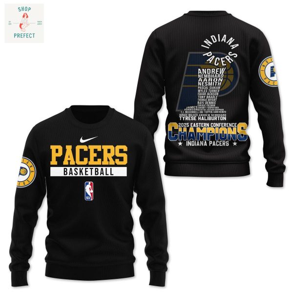 Indiana Pacers NBA Eastern Conference Champions 2025 Black Hoodie T Shirt