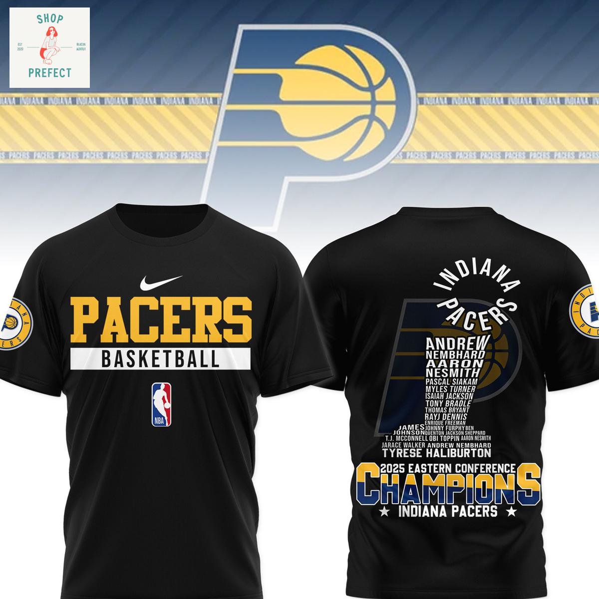 Indiana Pacers NBA Eastern Conference Champions 2025 Black Hoodie T Shirt Indiana Pacers NBA Eastern Conference Champions 2025 Black Hoodie T Shirt