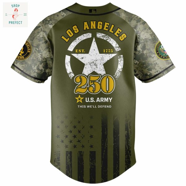 Los Angeles Dodgers MLB US Army’s 250th Anniversary Baseball Jersey
