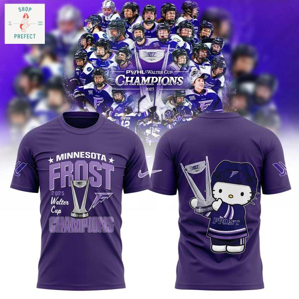 Minnesota Frost PWHL 2025 Walter Cup Hello Kitty Champions Hoodie T Shirt