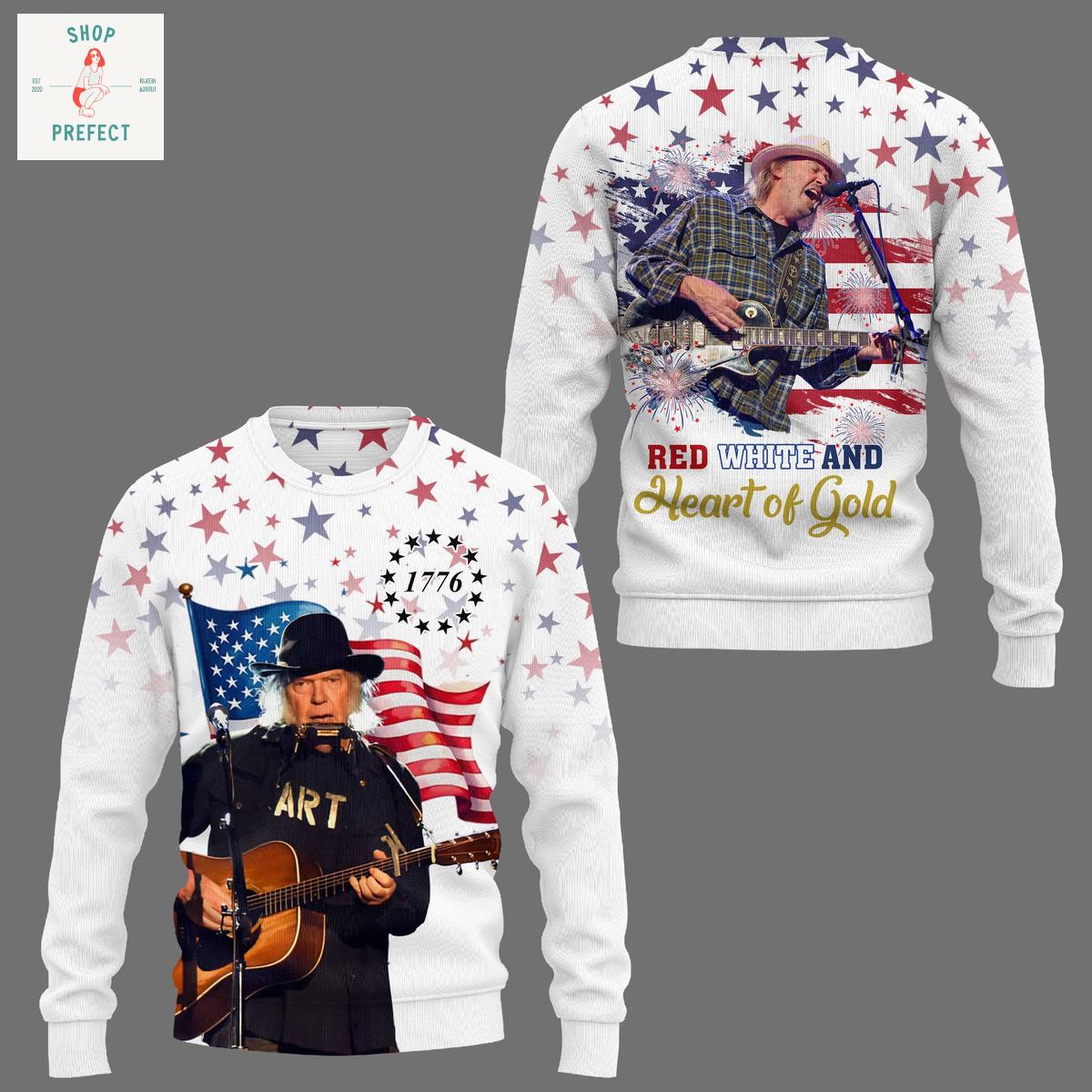 Neil Young Heart Of Gold Happy 4th Of July Hoodie T Shirt Neil Young Heart Of Gold Happy 4th Of July Hoodie T Shirt