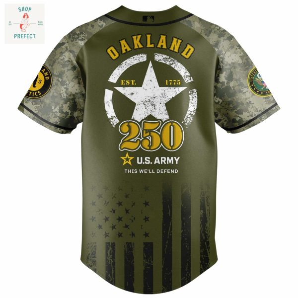 Oakland Athletics MLB US Army’s 250th Anniversary Baseball Jersey
