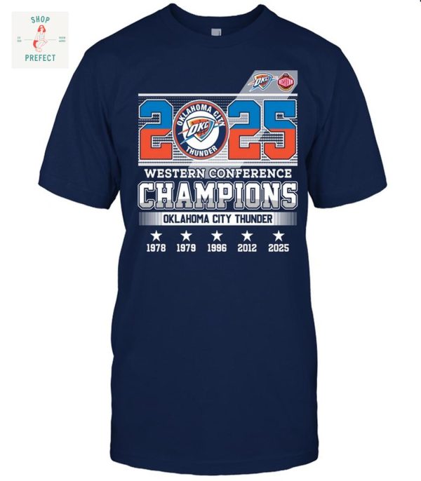 Oklahoma City Thunder 2025 Western Conference Champions T Shirt