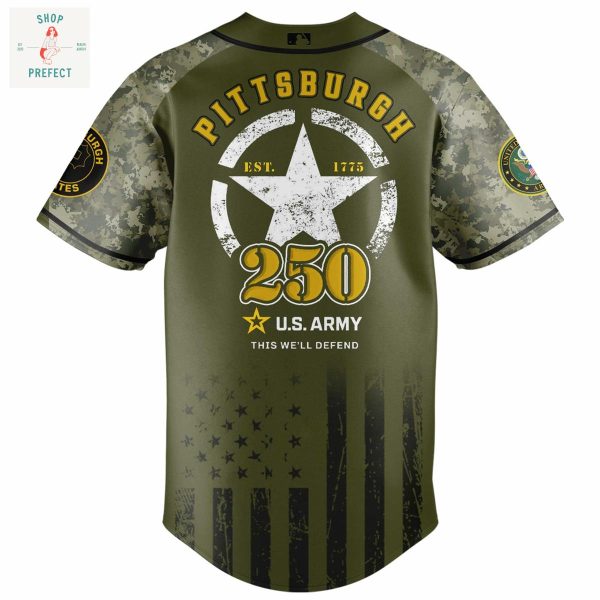 Pittsburgh Pirates MLB US Army’s 250th Anniversary Baseball Jersey