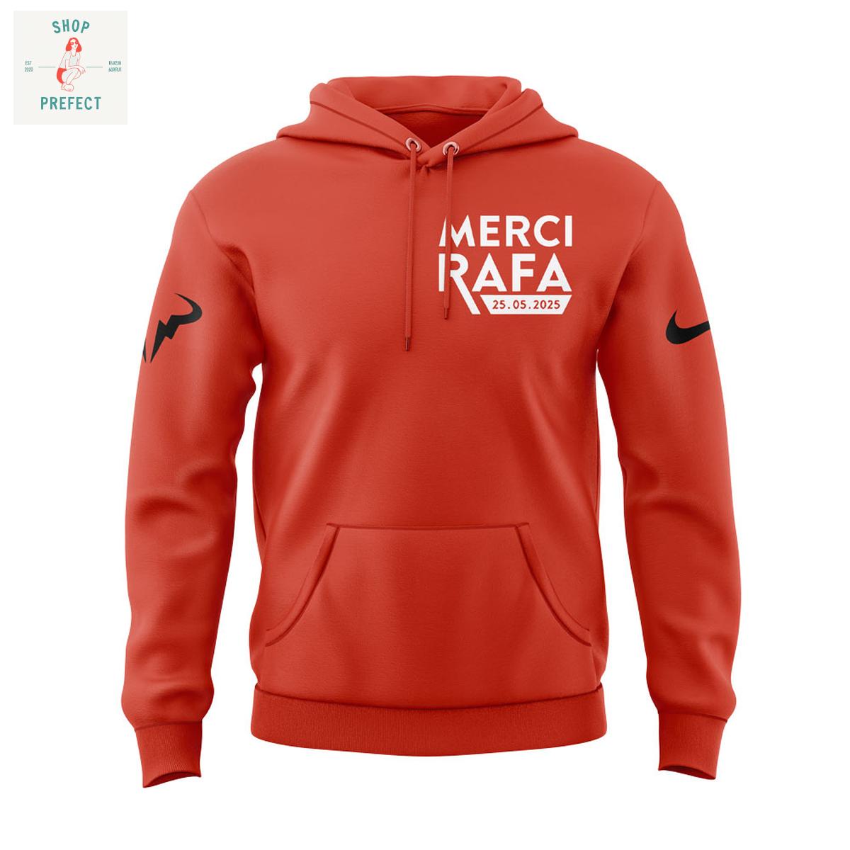 Rafael Nadal Roland Garros Merci Rafa Orange Hoodie T Shirt Rafael Nadal Roland Garros Merci Rafa Orange Hoodie T Shirt