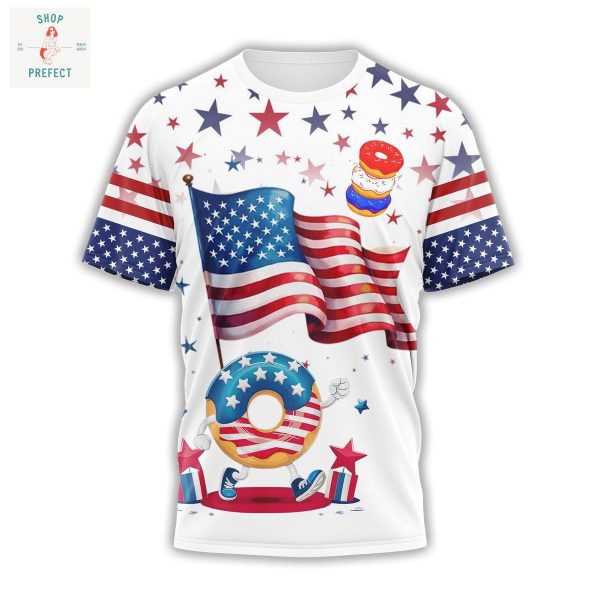 Red White And Dunkin Donuts Happy 4th Of July Hoodie T Shirt