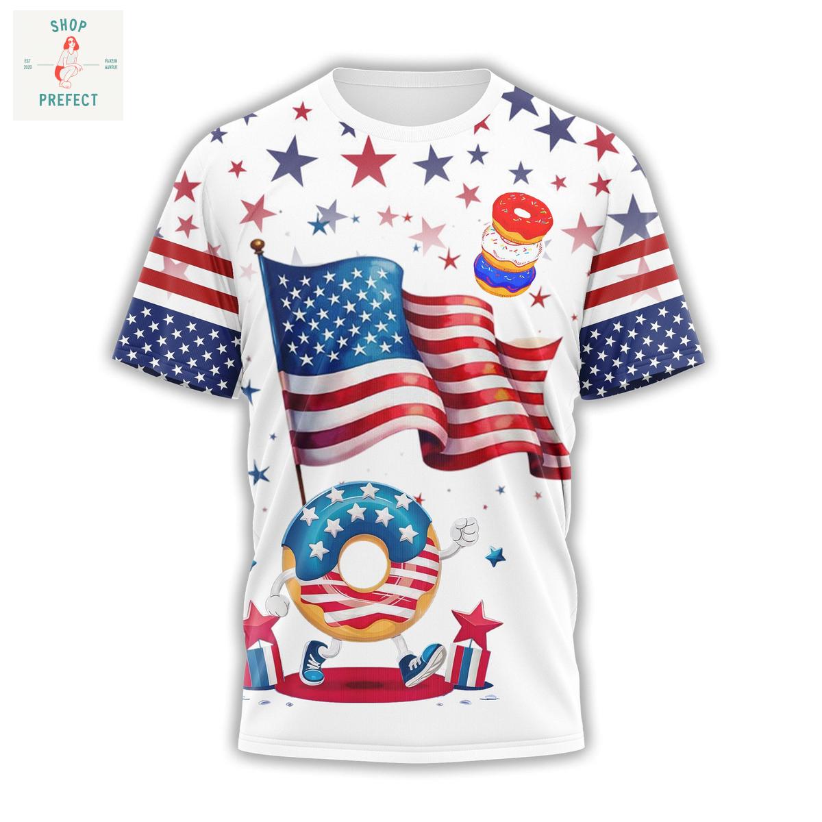 Red White And Dunkin Donuts Happy 4th Of July Hoodie T Shirt Red White And Dunkin Donuts Happy 4th Of July Hoodie T Shirt