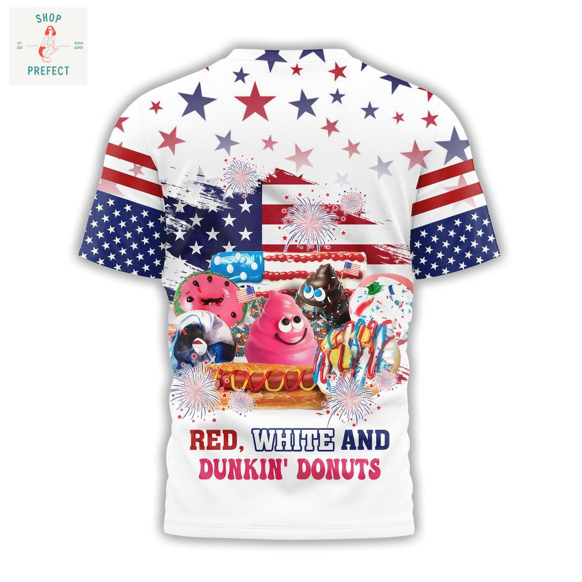 Red White And Dunkin Donuts Happy 4th Of July Hoodie T Shirt Red White And Dunkin Donuts Happy 4th Of July Hoodie T Shirt