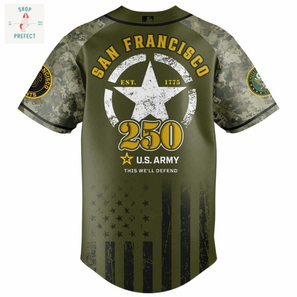 San Francisco Giants MLB US Army’s 250th Anniversary Baseball Jersey