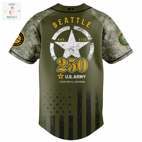 Seattle Mariners MLB US Army’s 250th Anniversary Baseball Jersey