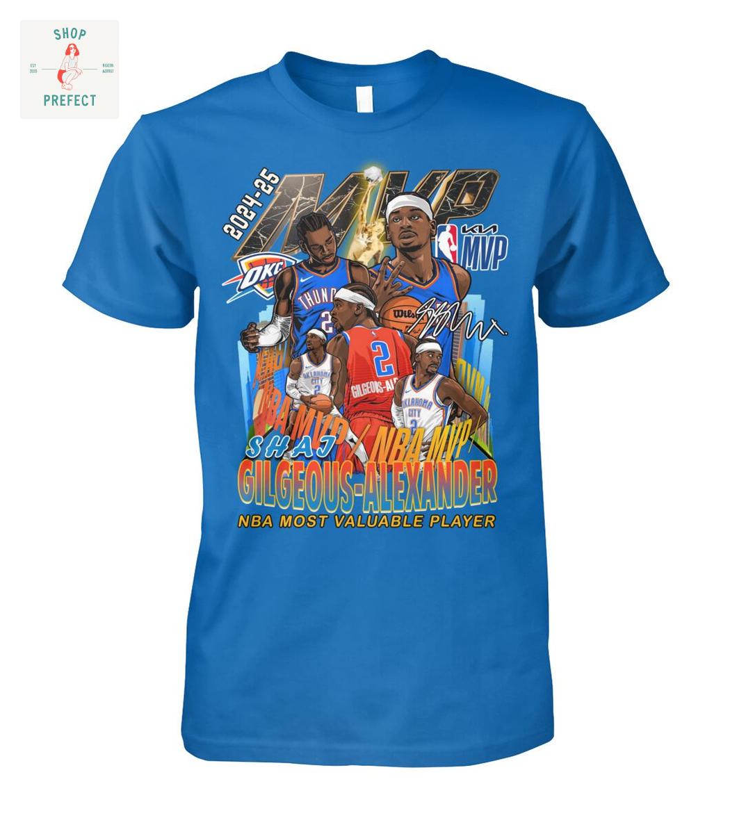 Shai Gilgeous Alexander NBA Most Valuable Player 2025 T Shirt Shai Gilgeous Alexander NBA Most Valuable Player 2025 T Shirt