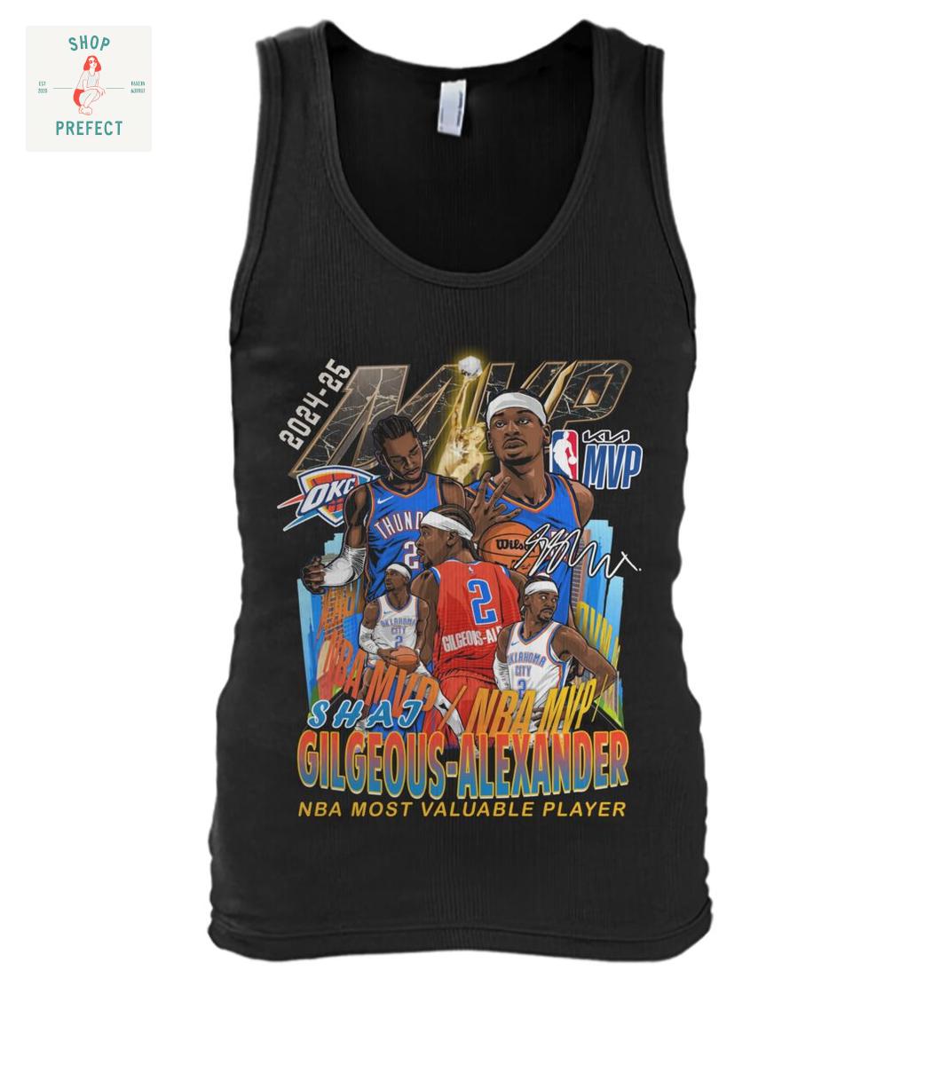 Shai Gilgeous Alexander NBA Most Valuable Player 2025 T Shirt Shai Gilgeous Alexander NBA Most Valuable Player 2025 T Shirt