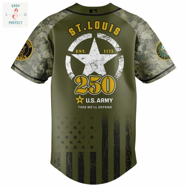 St.Louis Cardinals MLB US Army’s 250th Anniversary Baseball Jersey