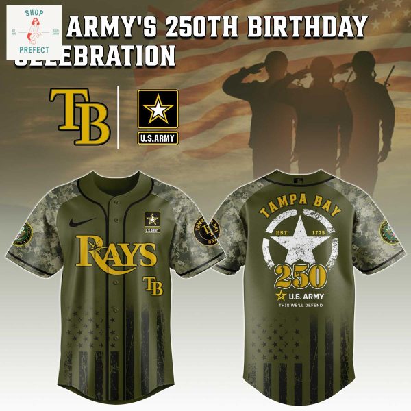Tampa Bay Rays MLB US Army’s 250th Anniversary Baseball Jersey