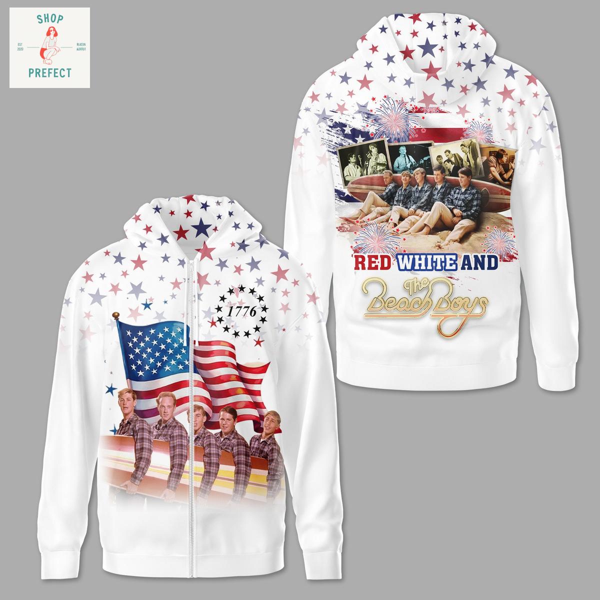 The Beach Boys Red White Happy 4th Of July Hoodie T Shirt The Beach Boys Red White Happy 4th Of July Hoodie T Shirt