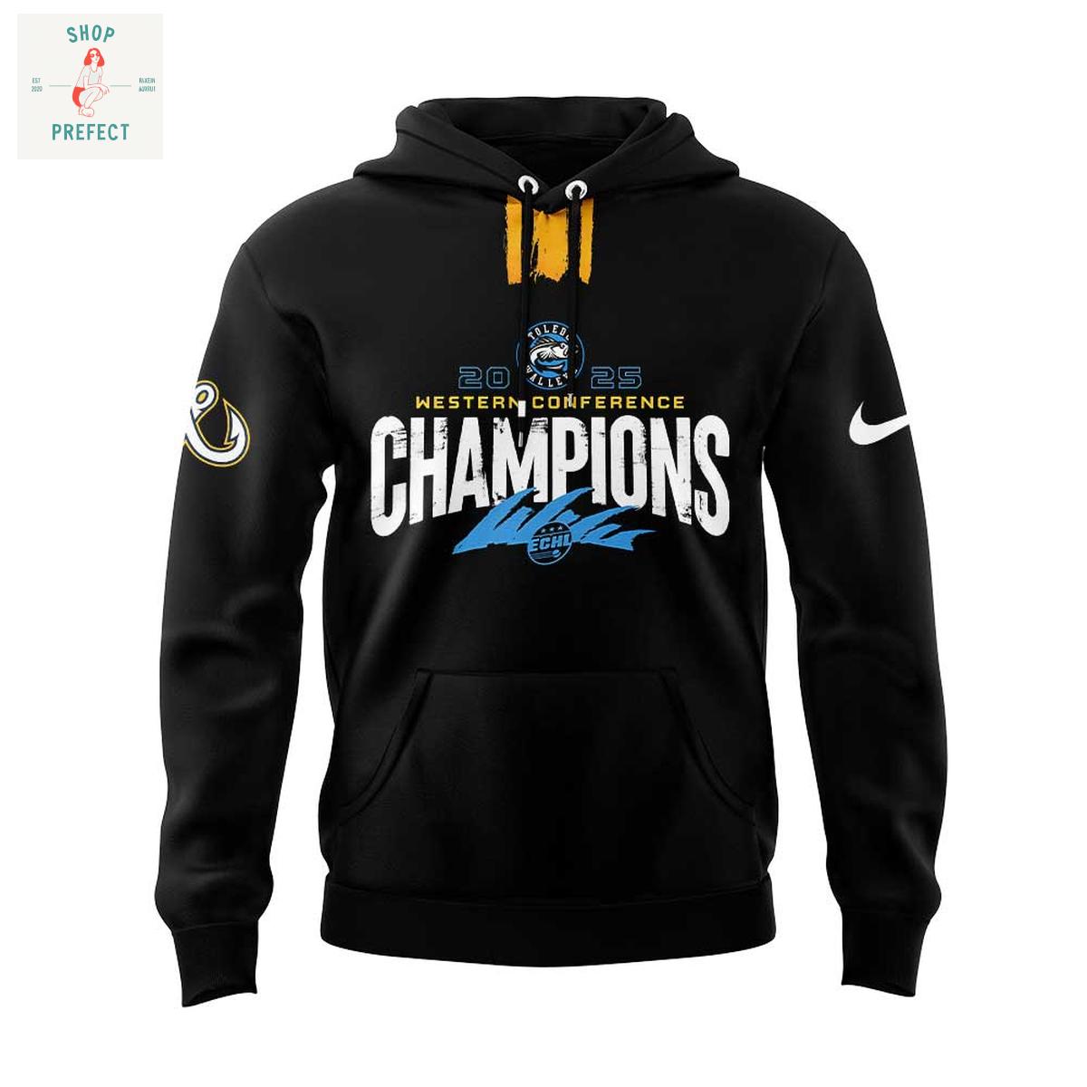 Toledo Walleye Hello Kitty Western Conference Champions Hoodie T Shirt Toledo Walleye Hello Kitty Western Conference Champions Hoodie T Shirt