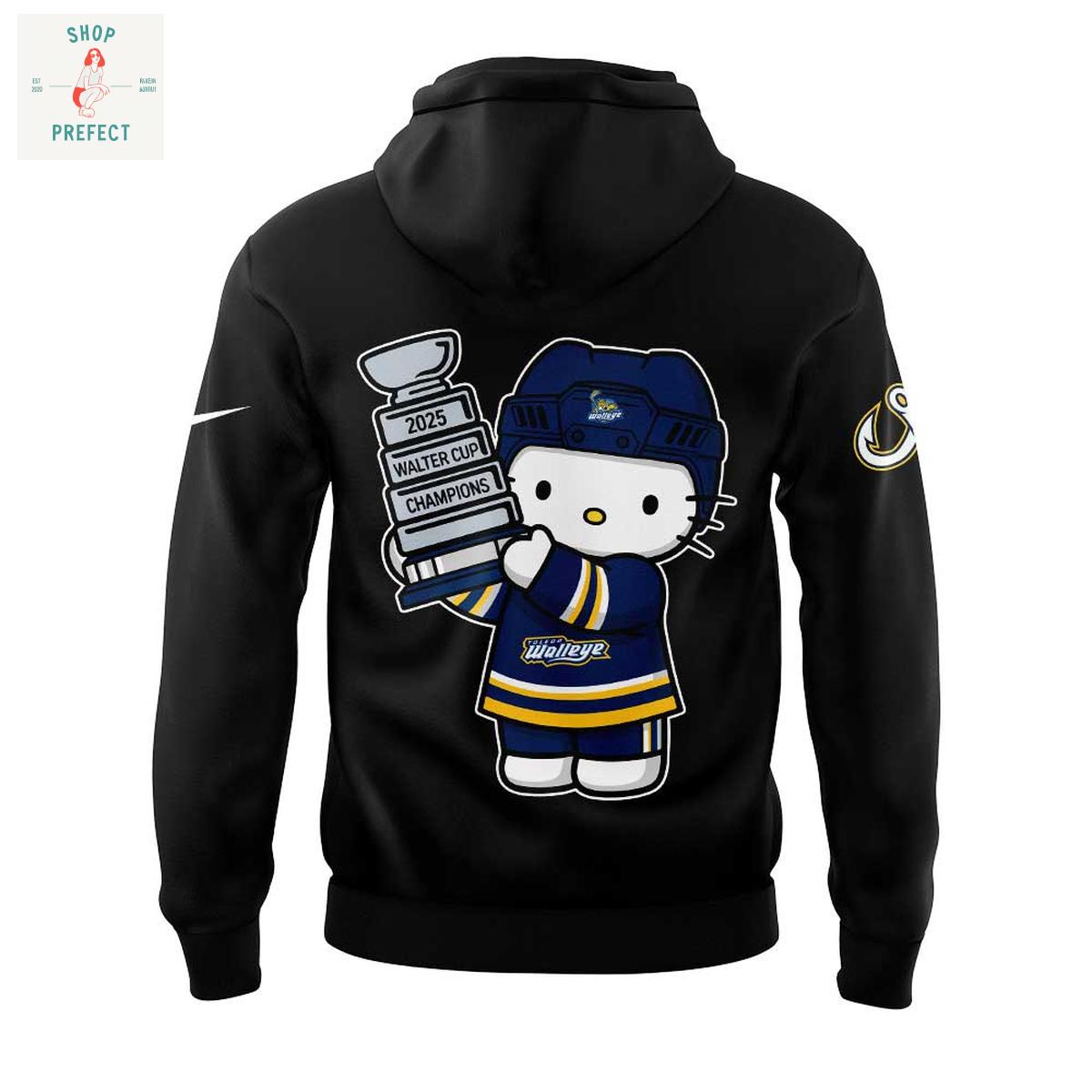 Toledo Walleye Hello Kitty Western Conference Champions Hoodie T Shirt Toledo Walleye Hello Kitty Western Conference Champions Hoodie T Shirt