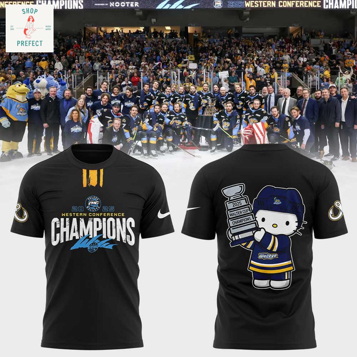 Toledo Walleye Hello Kitty Western Conference Champions Hoodie T Shirt Toledo Walleye Hello Kitty Western Conference Champions Hoodie T Shirt