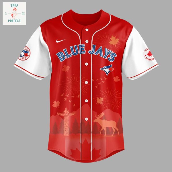 Toronto Blue Jays 2025 Canada Day Red Baseball Jersey
