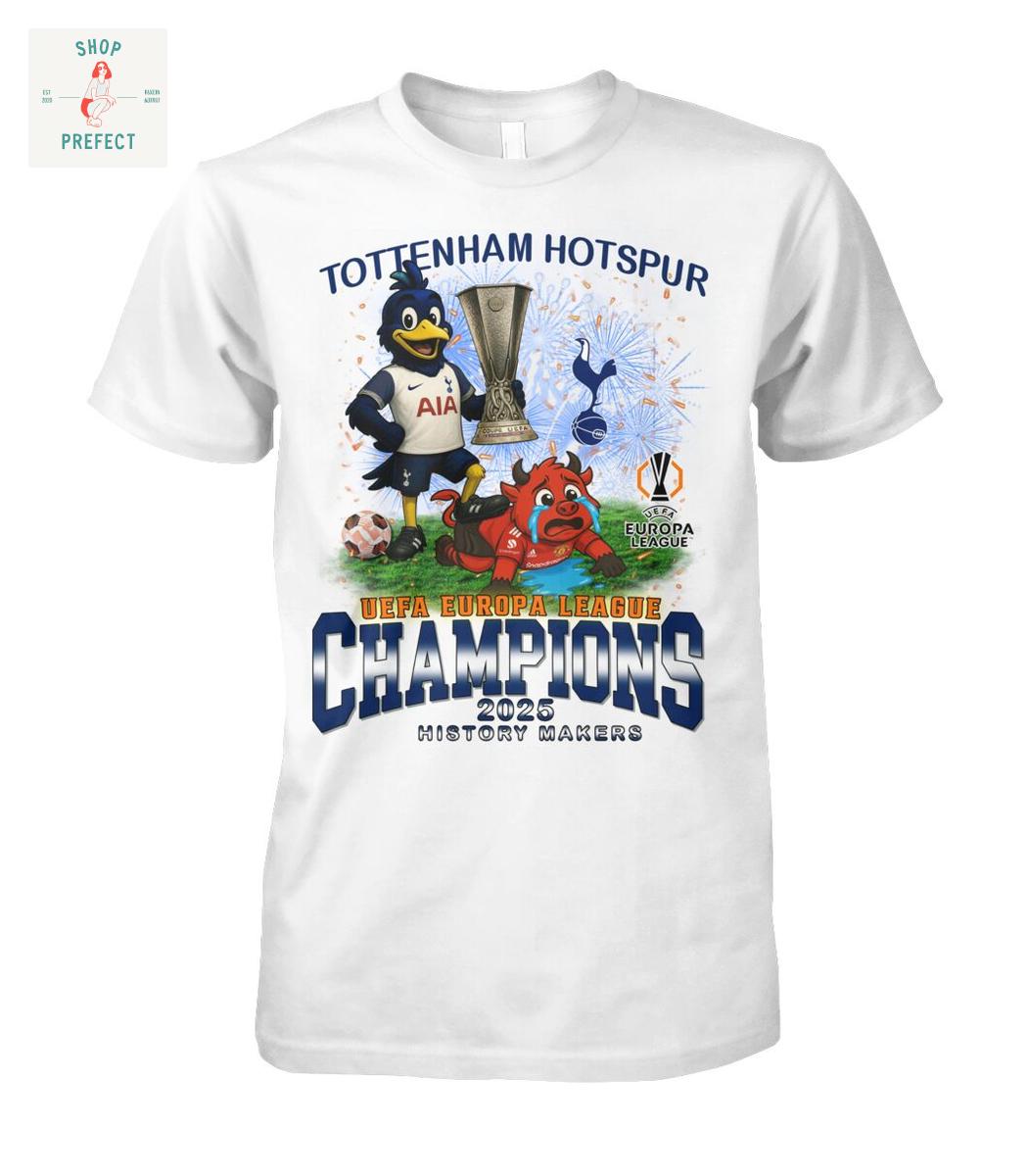 Tottenham Hotspur UEFA Europa League Champions 2025 T Shirt Tottenham Hotspur UEFA Europa League Champions 2025 T Shirt