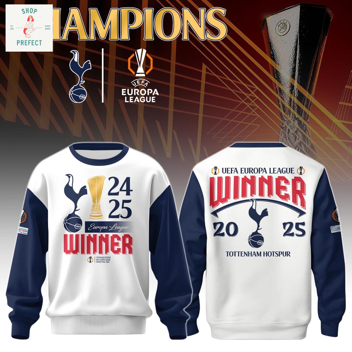 Tottenham Hotspur2025 Champions UEFA Europa League Hoodie T Shirt Tottenham Hotspur2025 Champions UEFA Europa League Hoodie T Shirt