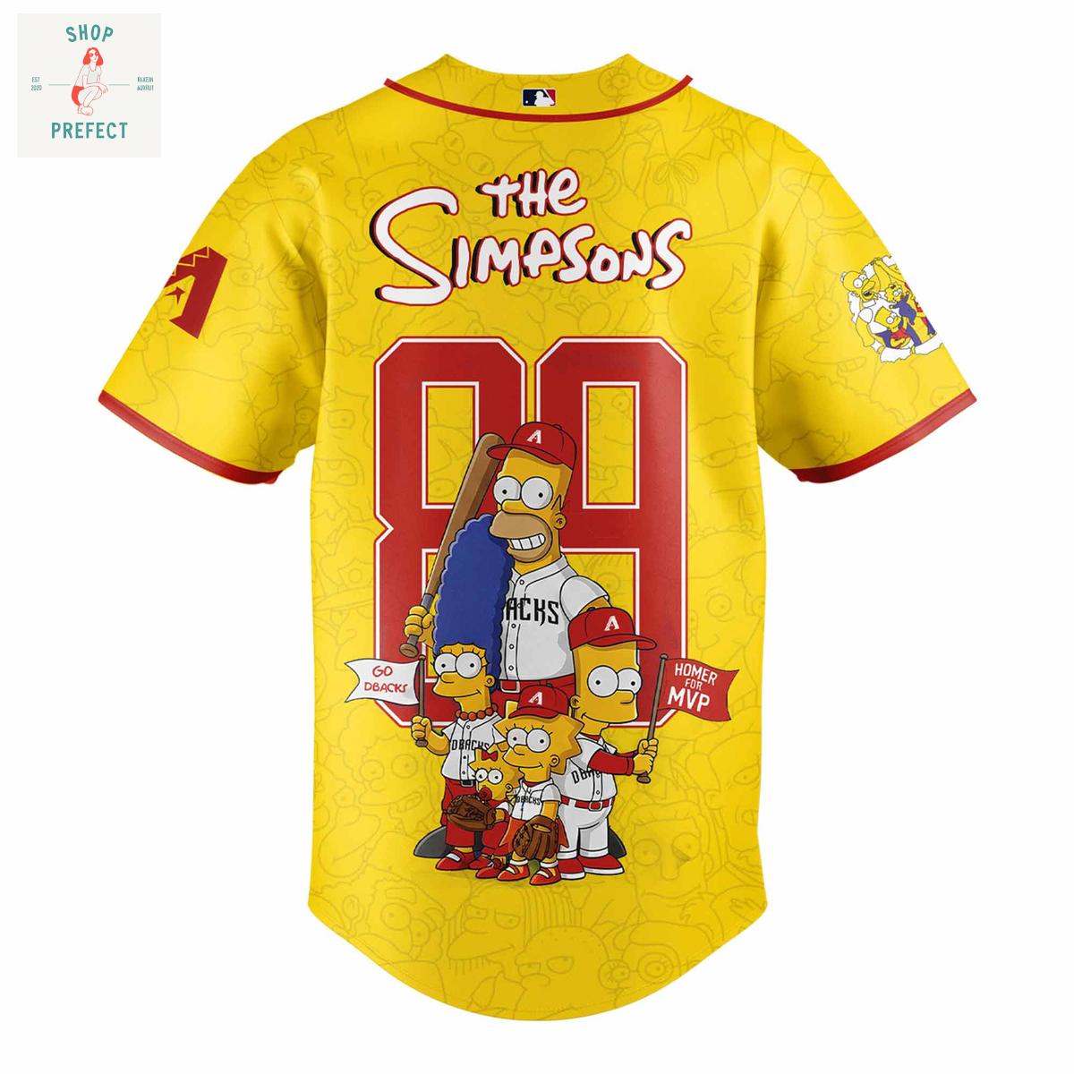 Arizona Diamondbacks x The Simpsons Go Diamondbacks Baseball Jersey Arizona Diamondbacks x The Simpsons Go Diamondbacks Baseball Jersey