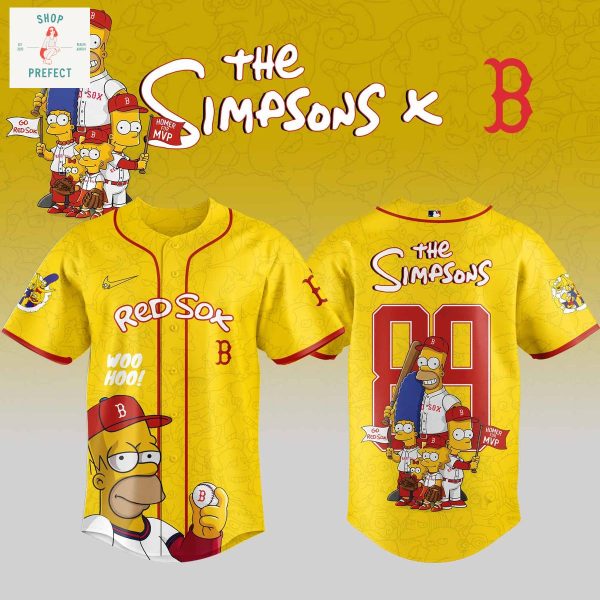 Boston Red Sox x The Simpsons Go Red Sox Baseball Jersey