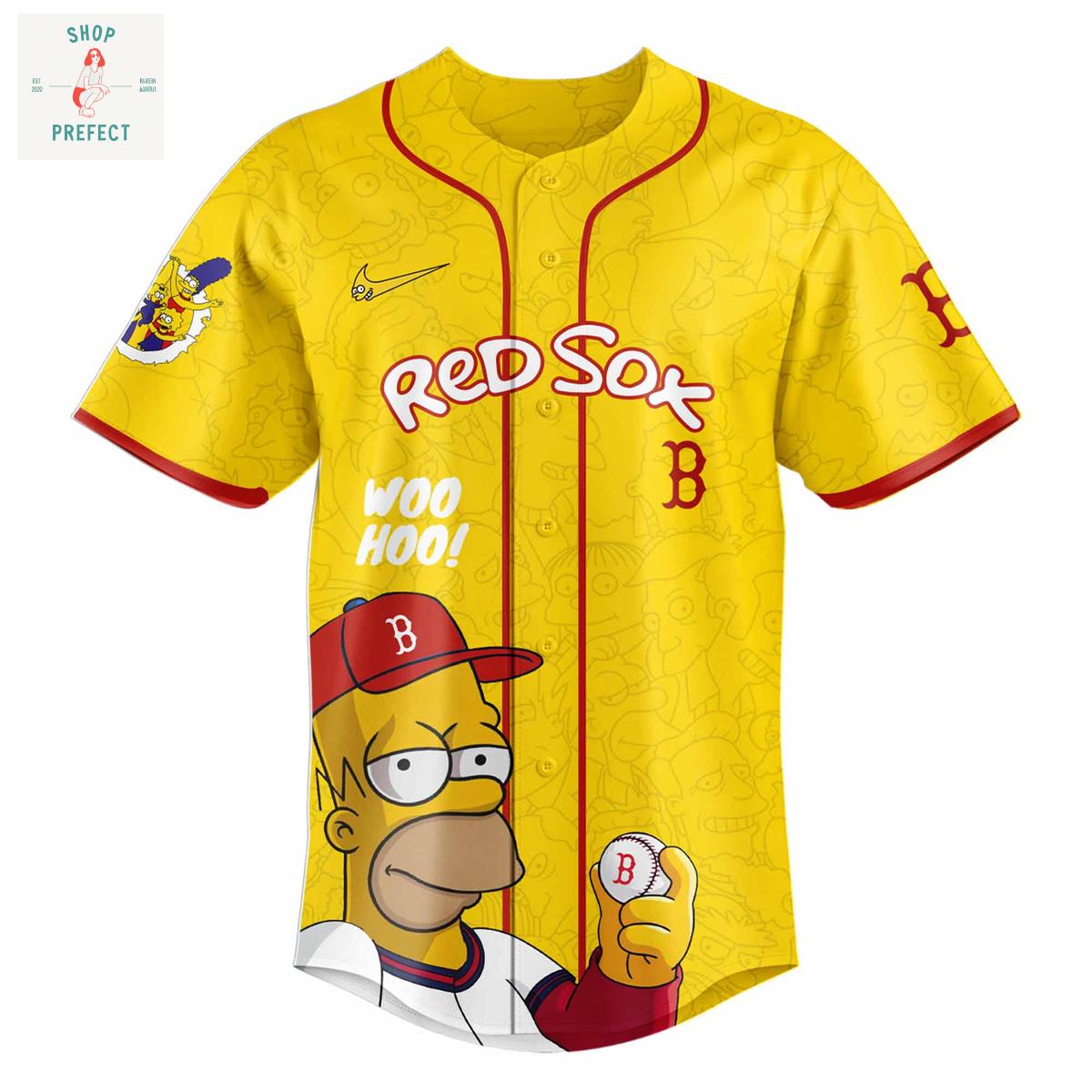 Boston Red Sox x The Simpsons Go Red Sox Baseball Jersey Boston Red Sox x The Simpsons Go Red Sox Baseball Jersey