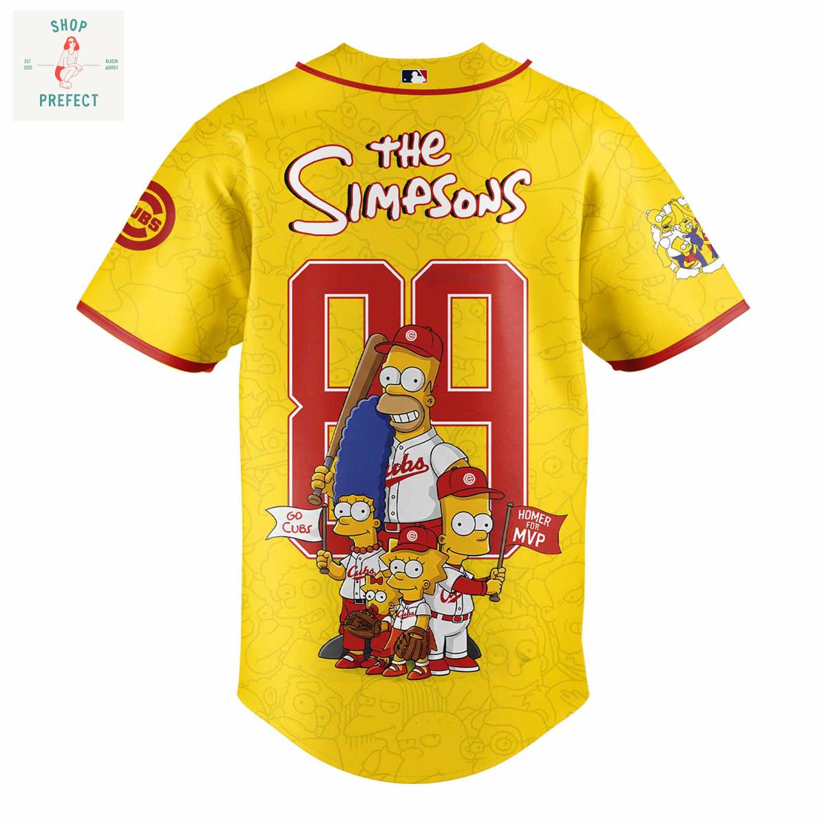 Chicago Cubs x The Simpsons Go Cubs Baseball Jersey Chicago Cubs x The Simpsons Go Cubs Baseball Jersey