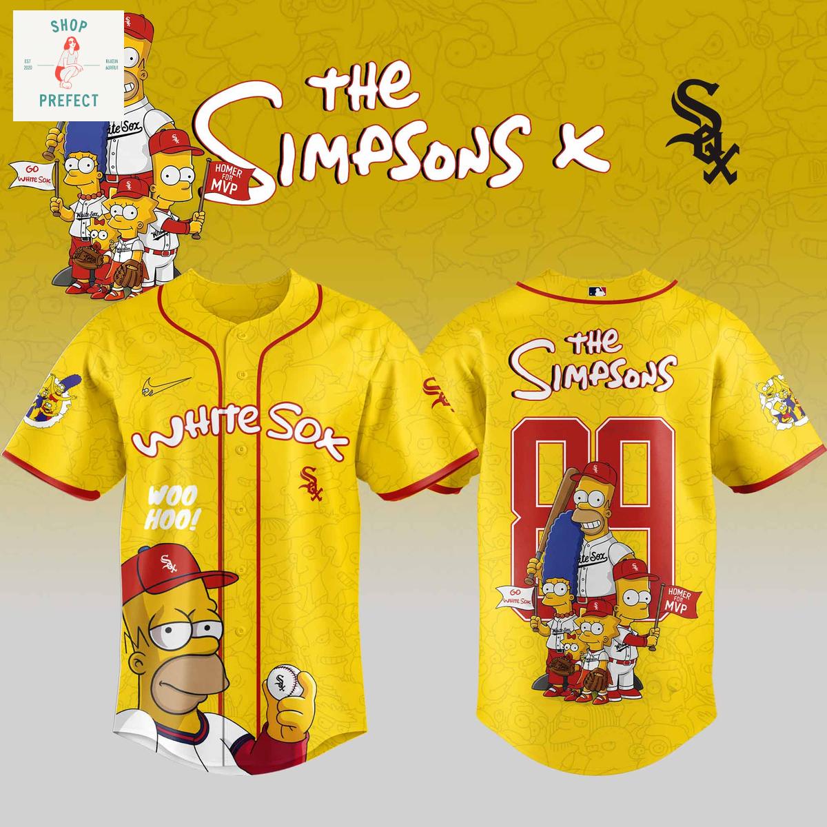 Chicago White Sox x The Simpsons Go White Sox Baseball Jersey Chicago White Sox x The Simpsons Go White Sox Baseball Jersey