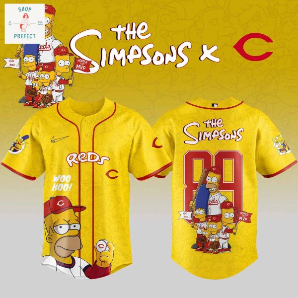 Cincinnati Reds x The Simpsons Go Reds Baseball Jersey