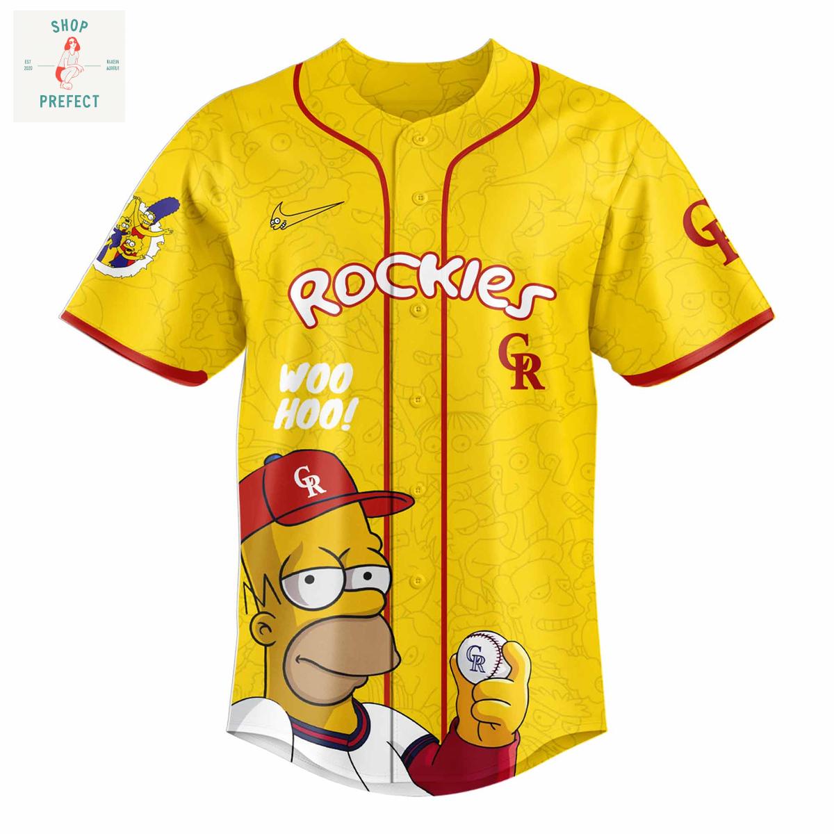 Colorado Rockies x The Simpsons Go Rockies Baseball Jersey Colorado Rockies x The Simpsons Go Rockies Baseball Jersey