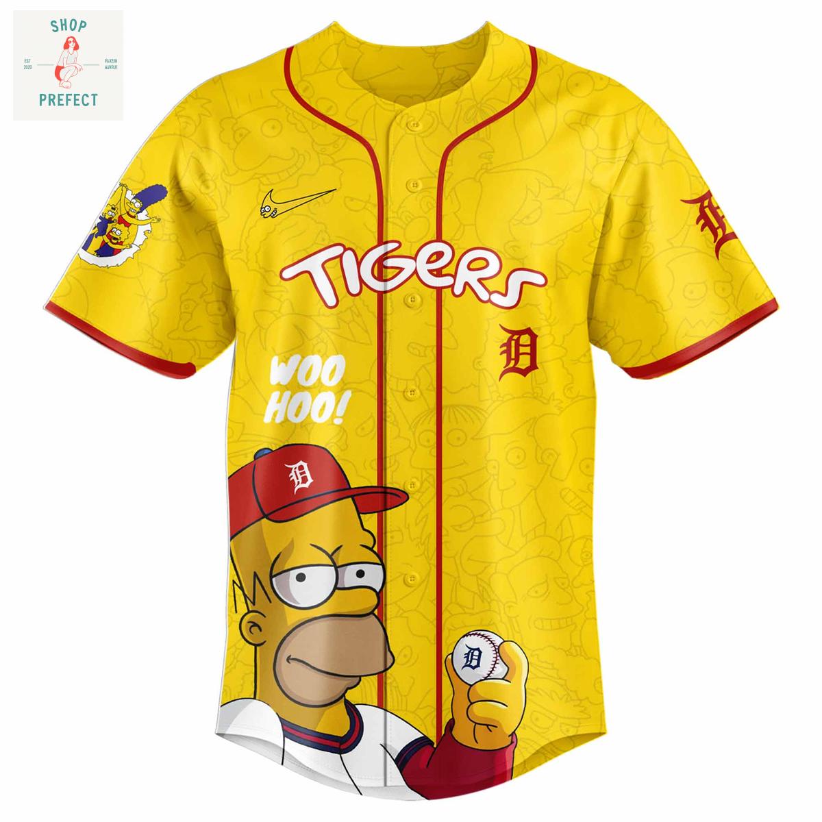 Detroit Tigers x The Simpsons Go Tigers Baseball Jersey Detroit Tigers x The Simpsons Go Tigers Baseball Jersey